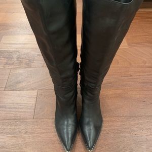 Like New Sam Edelman Knee-High Black Leather Boots Sz 6.5